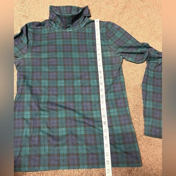 J. Crew Plaid Turtleneck Long Sleeve Top - Picture 9 of 9
